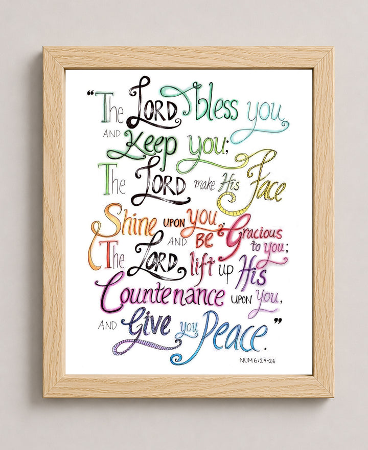 The Lord Bless You &amp; Keep You Numbers Bible Verse Wall Art
