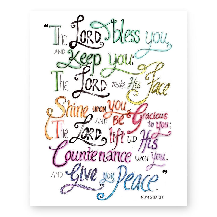 The Lord Bless You &amp; Keep You Numbers Bible Verse Wall Art