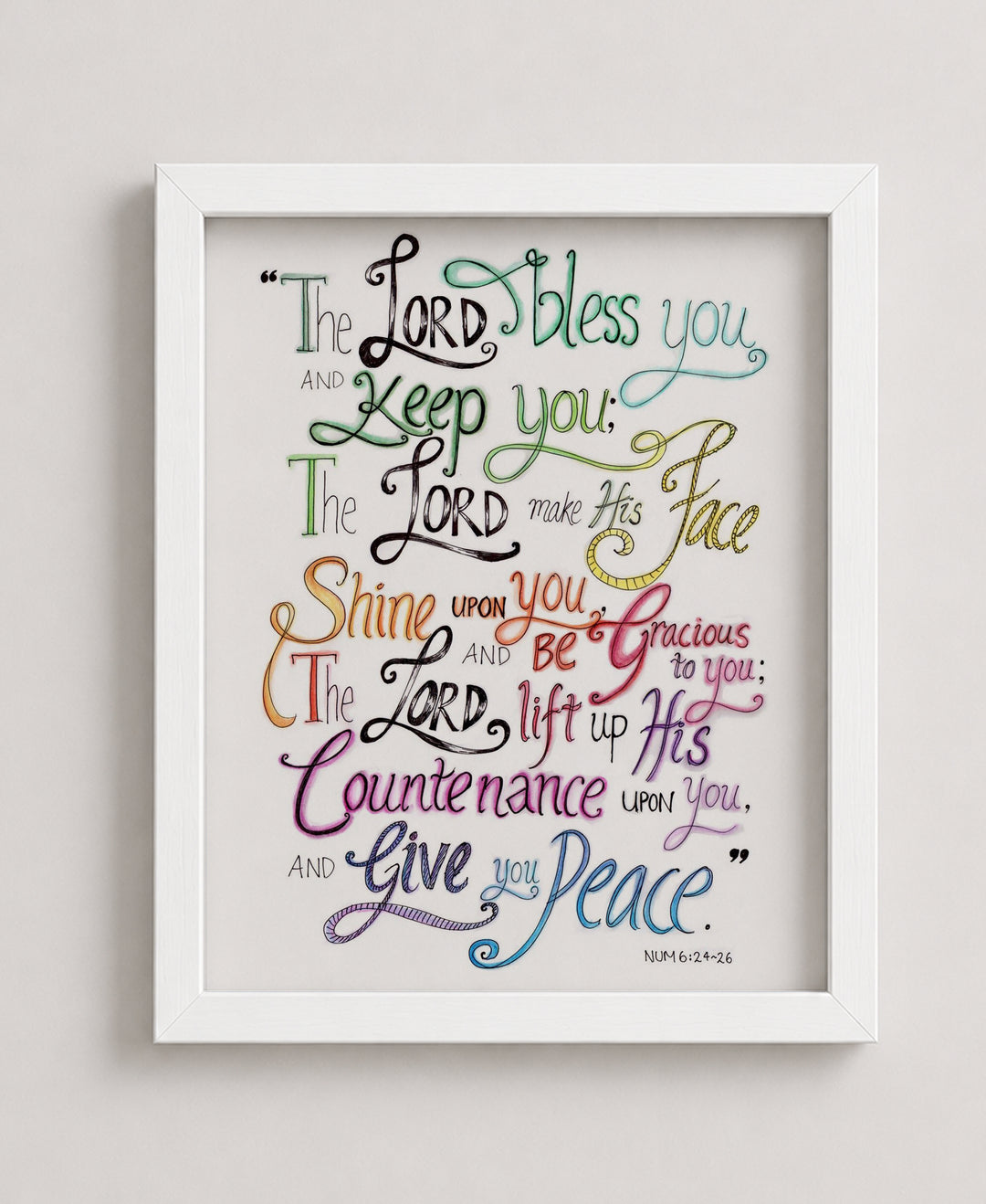 The Lord Bless You &amp; Keep You Numbers Bible Verse Wall Art