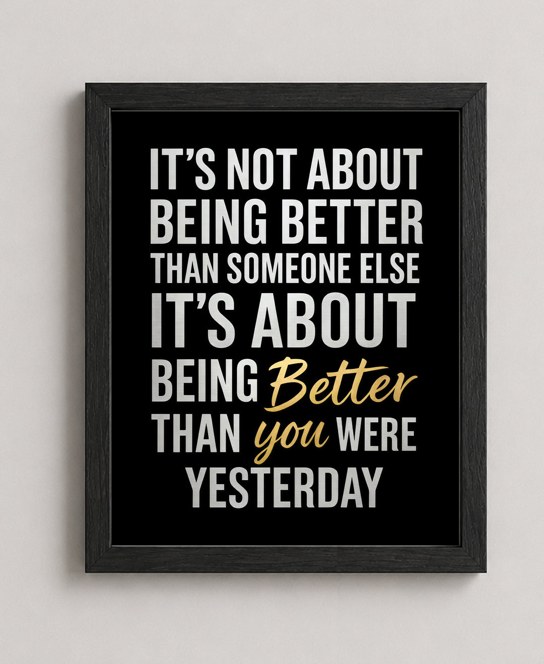 Be Better Than Yesterday Motivational Wall Art