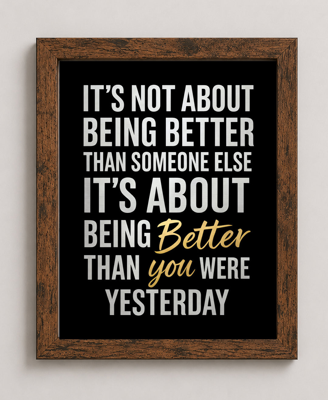 Be Better Than Yesterday Motivational Wall Art