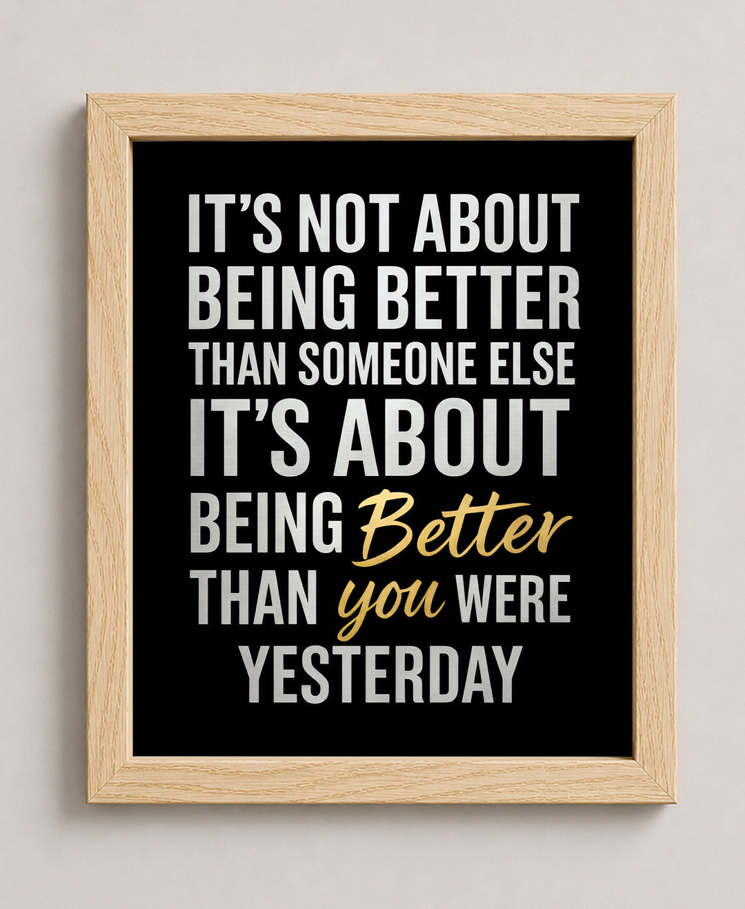 Be Better Than Yesterday Motivational Wall Art
