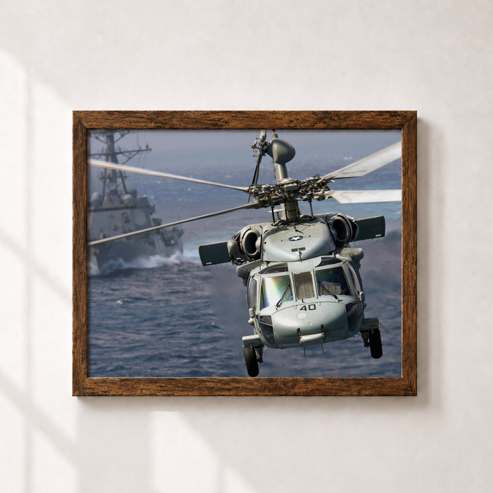 MH-60S Knighthawk Helicopter Military Aviation Wall Art