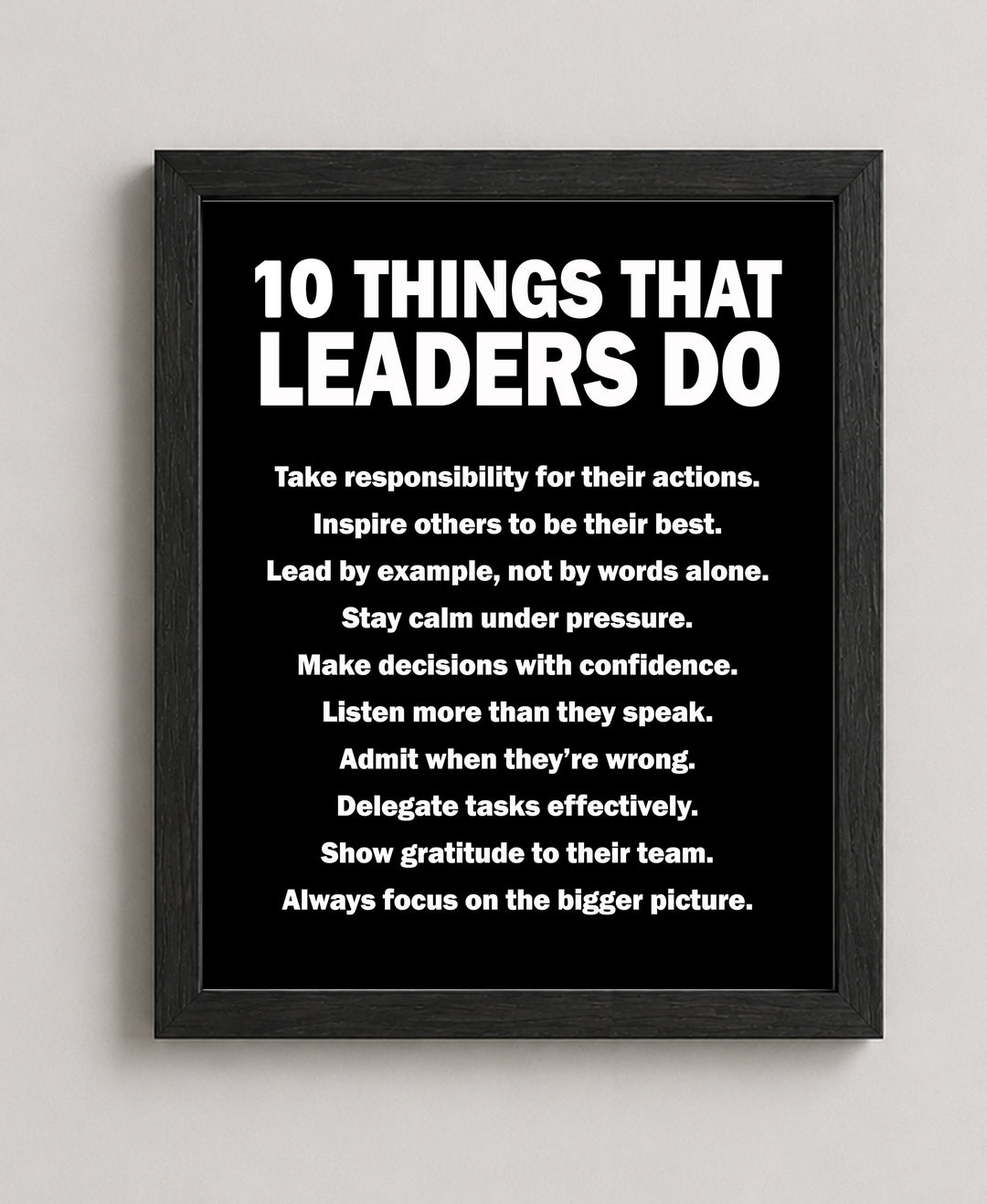 10 Things That Leaders Do Inspirational Wall Art