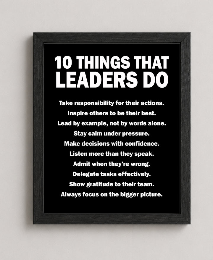 10 Things That Leaders Do Inspirational Wall Art