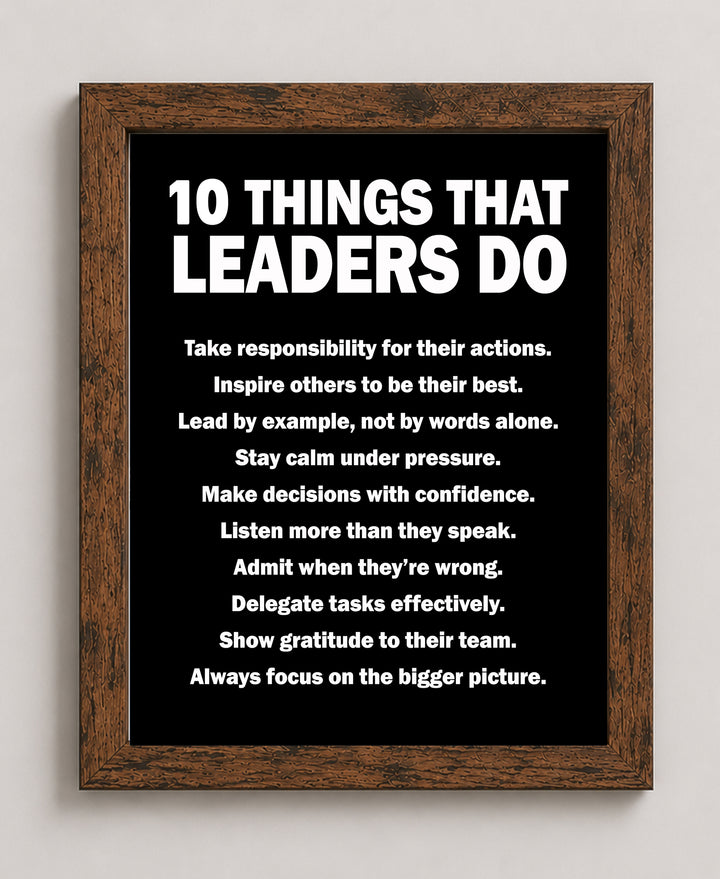 10 Things That Leaders Do Inspirational Wall Art