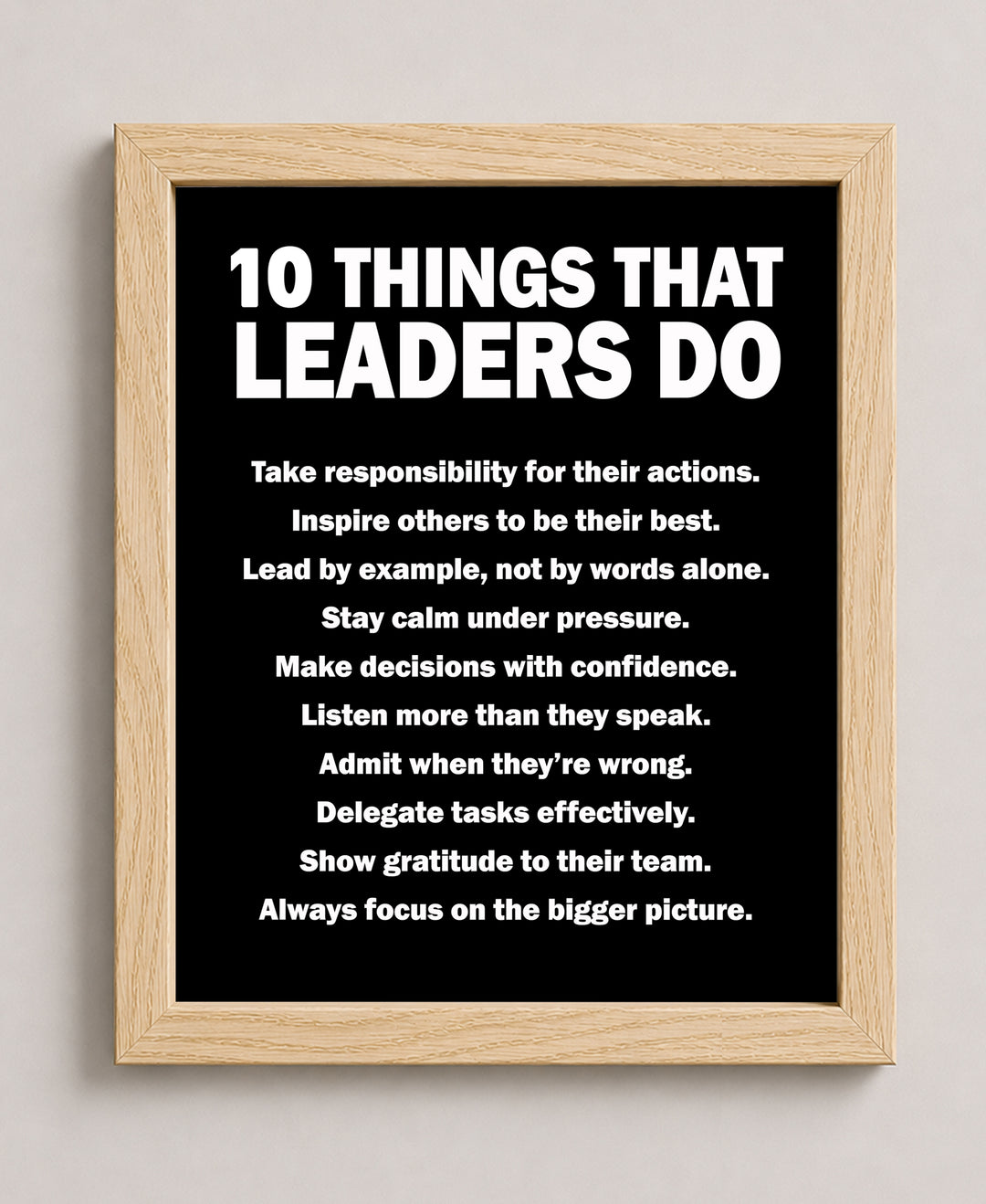 10 Things That Leaders Do Inspirational Wall Art