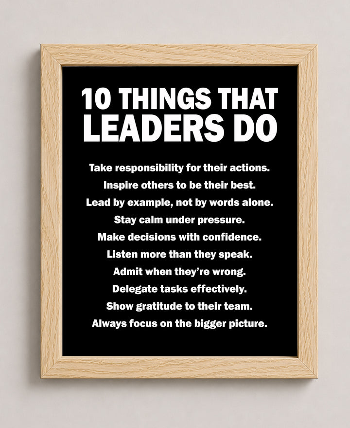 10 Things That Leaders Do Inspirational Wall Art