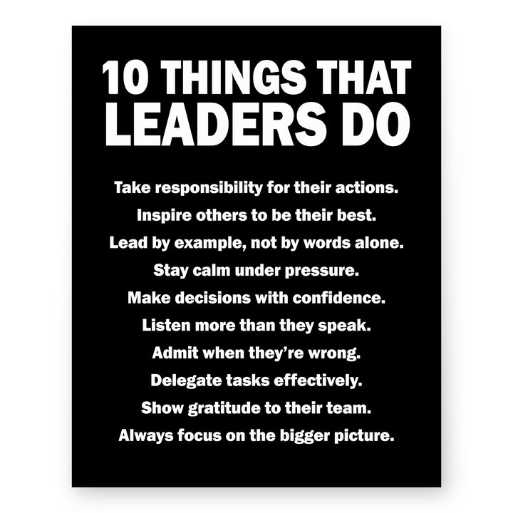 10 Things That Leaders Do Inspirational Wall Art