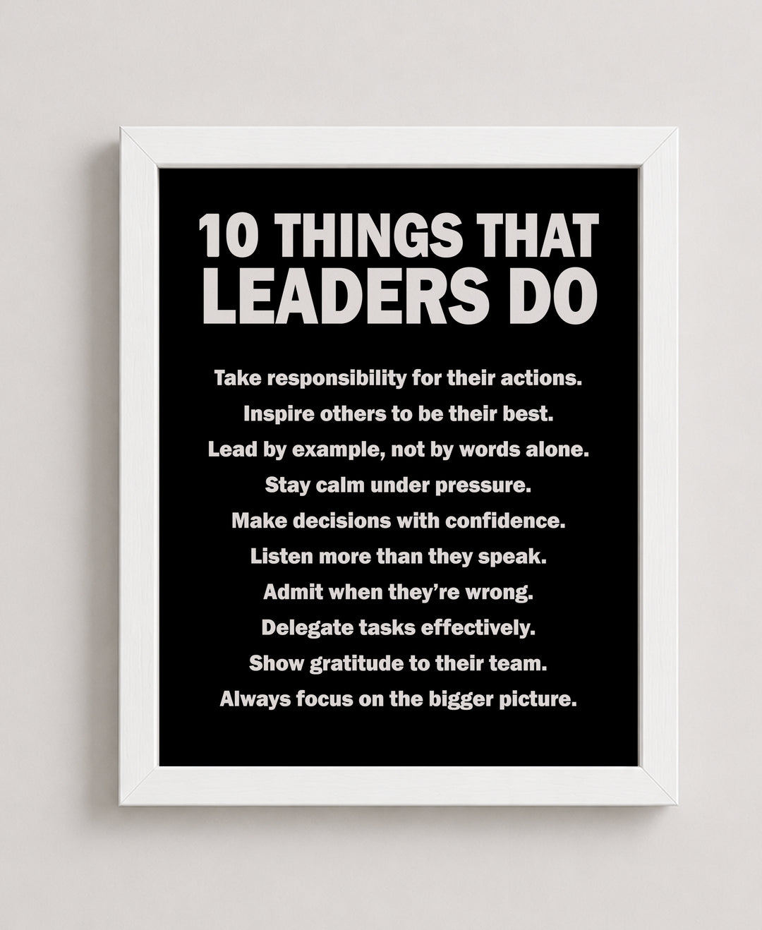 10 Things That Leaders Do Inspirational Wall Art