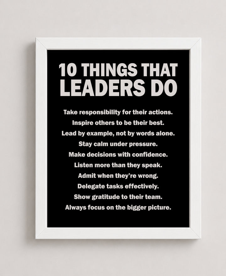 10 Things That Leaders Do Inspirational Wall Art