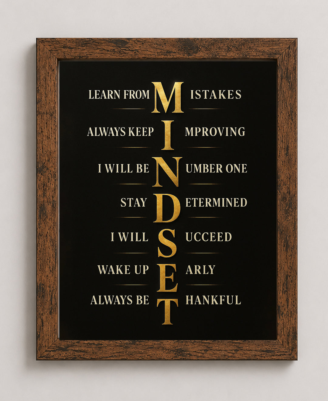 Succeed &amp; Stay Determined Motivational Wall Art