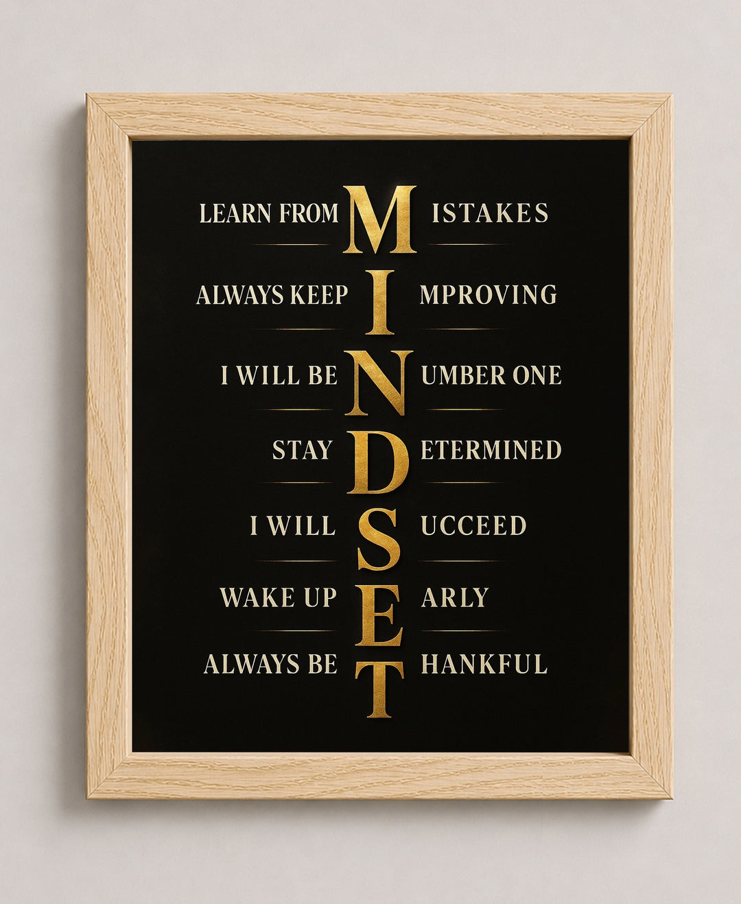 Succeed &amp; Stay Determined Motivational Wall Art