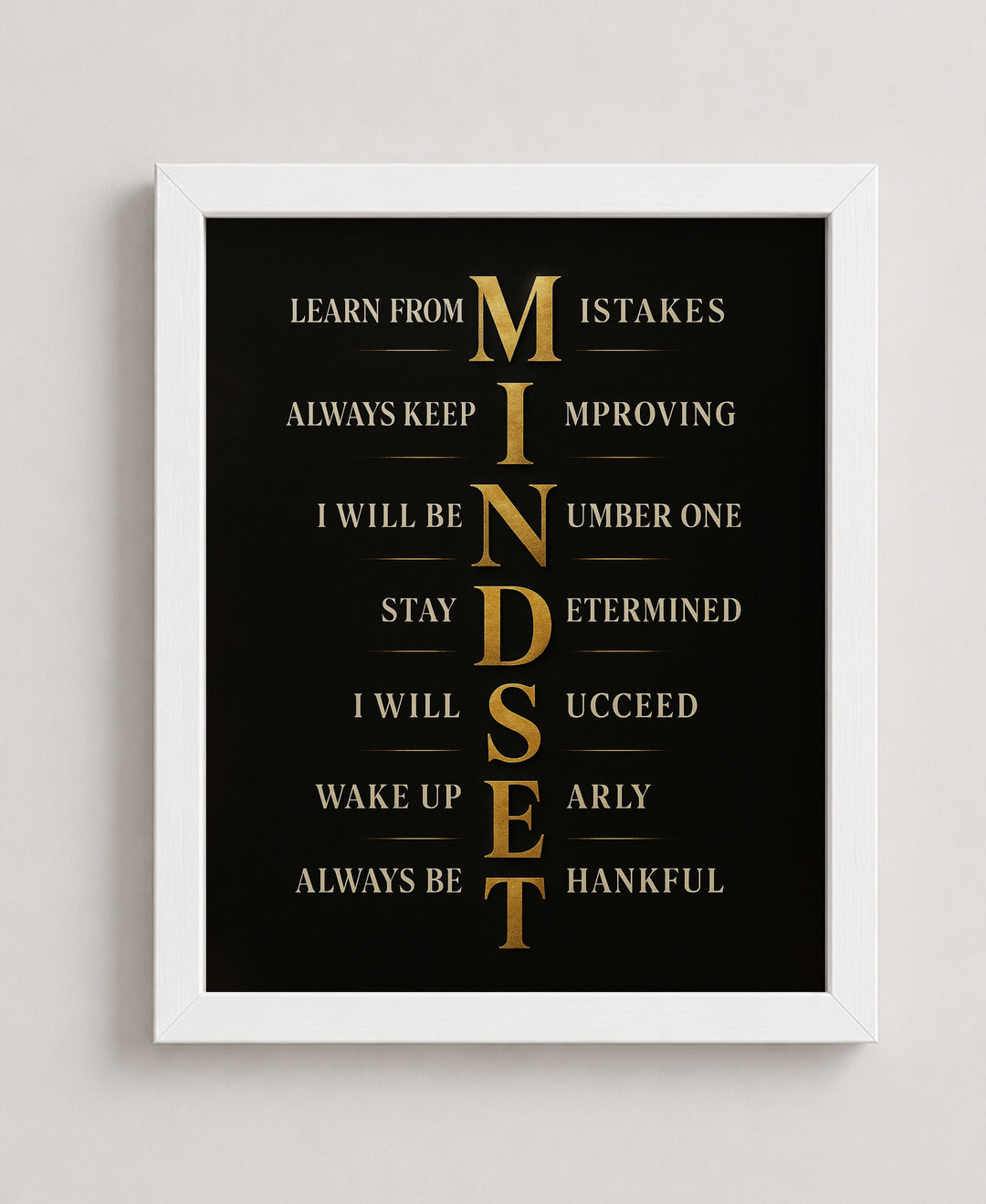 Succeed &amp; Stay Determined Motivational Wall Art