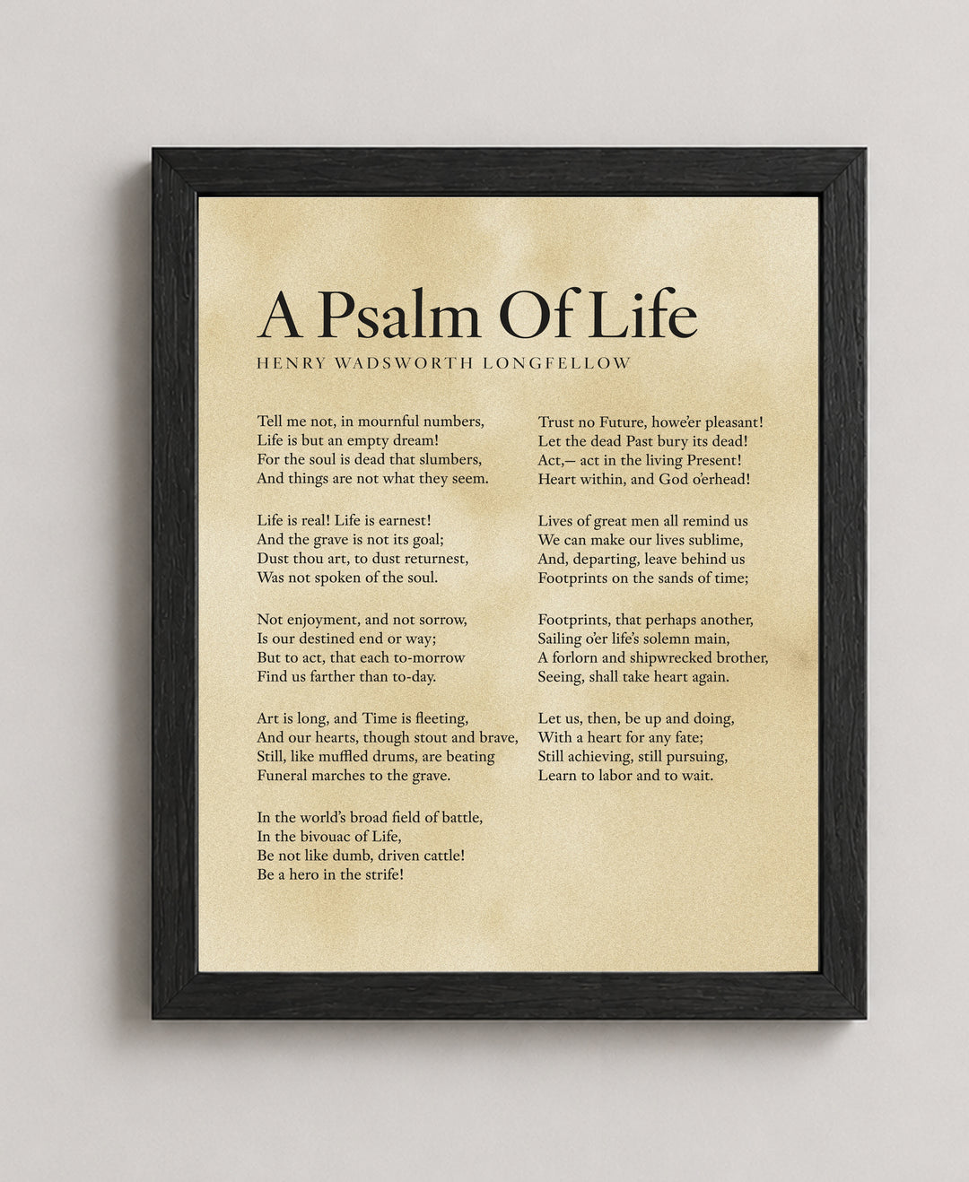 A Psalm of Life Longfellow Poem Vintage Literary Bible Verse Wall Art