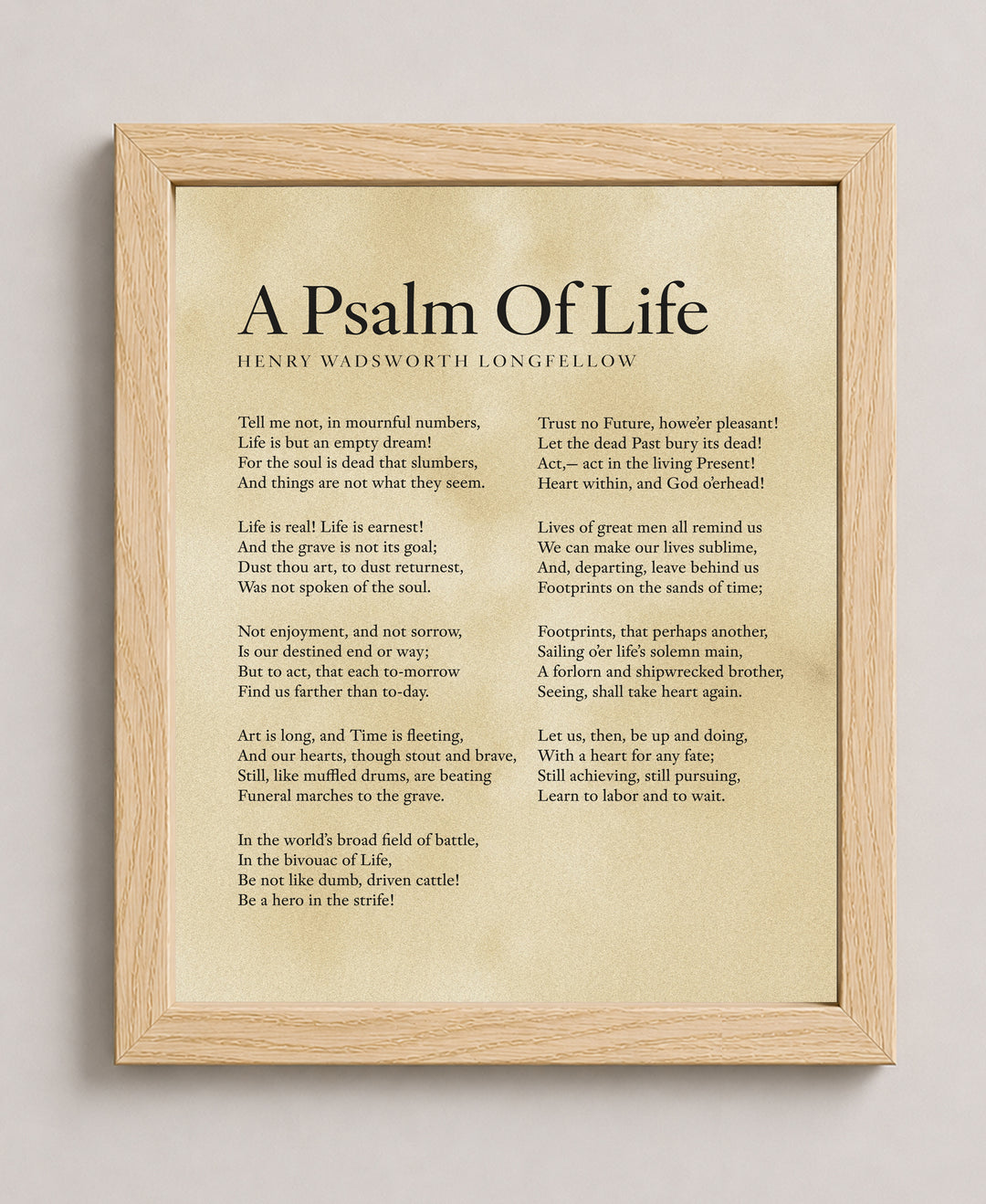 A Psalm of Life Longfellow Poem Vintage Literary Bible Verse Wall Art