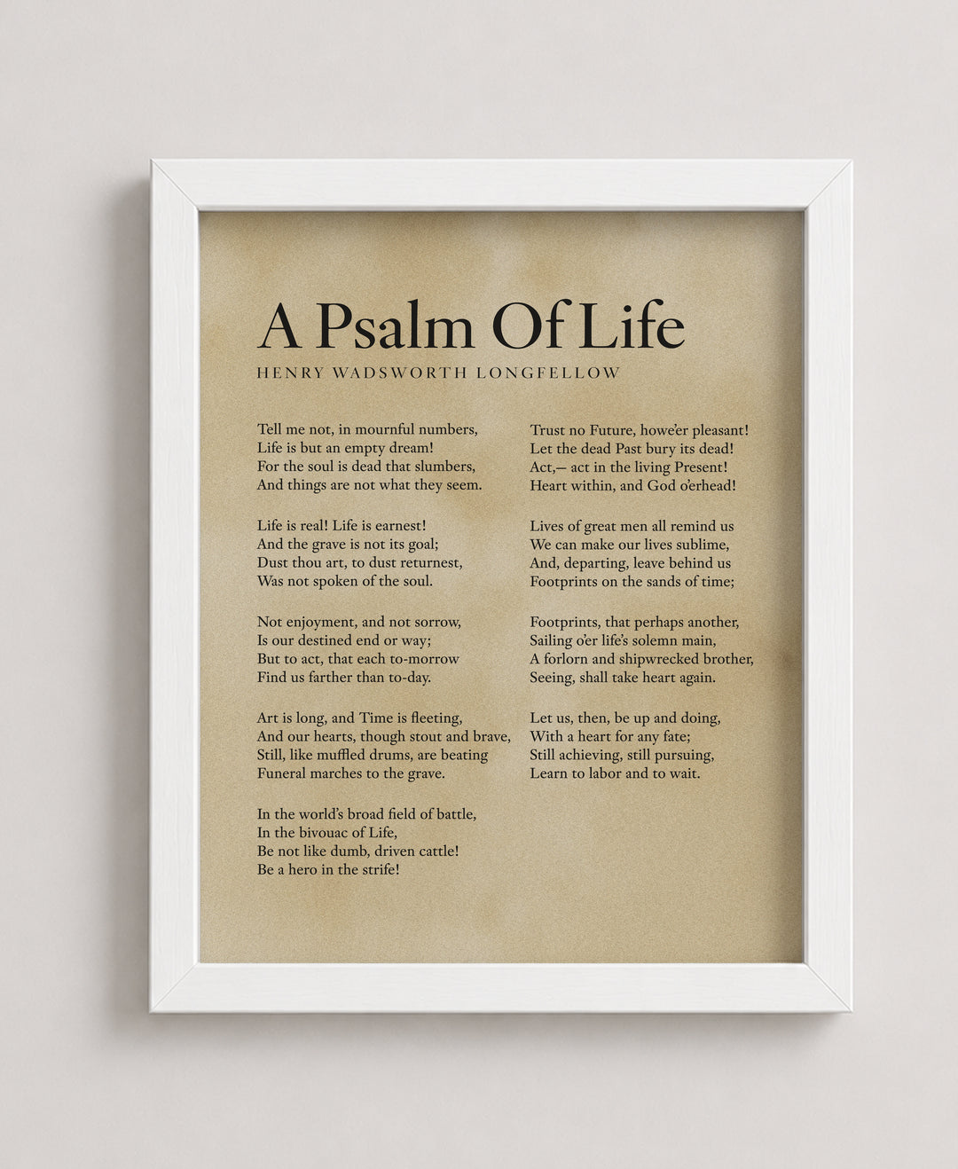 A Psalm of Life Longfellow Poem Vintage Literary Bible Verse Wall Art