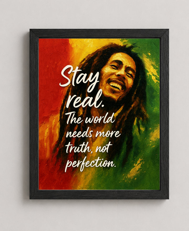 Stay Real Quote Reggae Wall Art Meditation Space Inspirational Wall Art