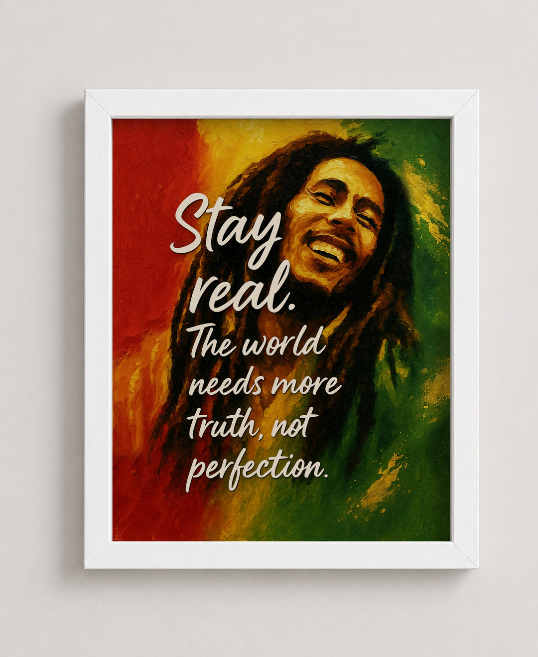Stay Real Quote Reggae Wall Art Meditation Space Inspirational Wall Art