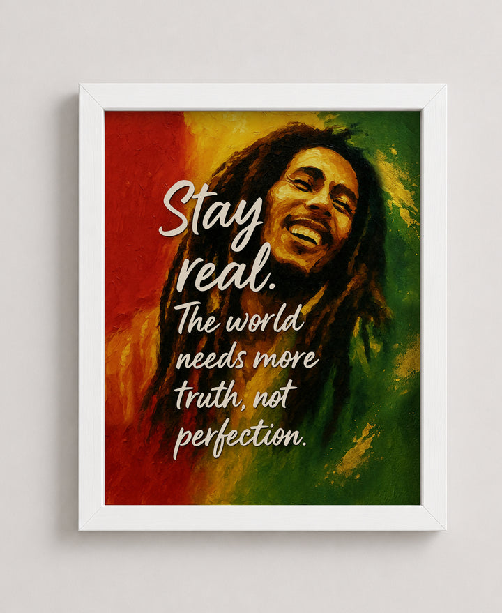Stay Real Quote Reggae Wall Art Meditation Space Inspirational Wall Art