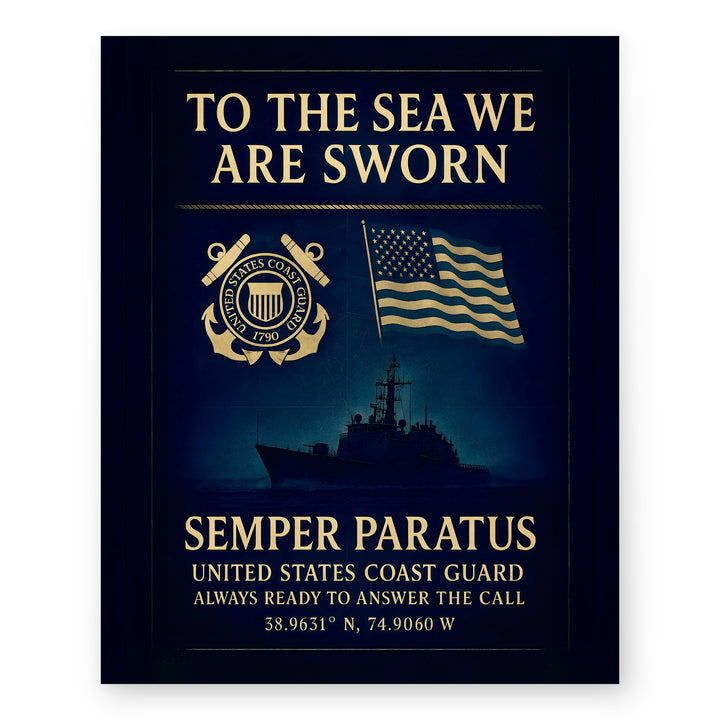To the Sea We Are Sworn Semper Paratus Military Wall Art