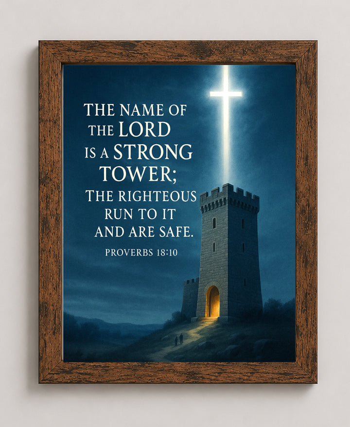 Christian Wall Art Proverbs 18 10 Scripture Bible Verse Wall Art