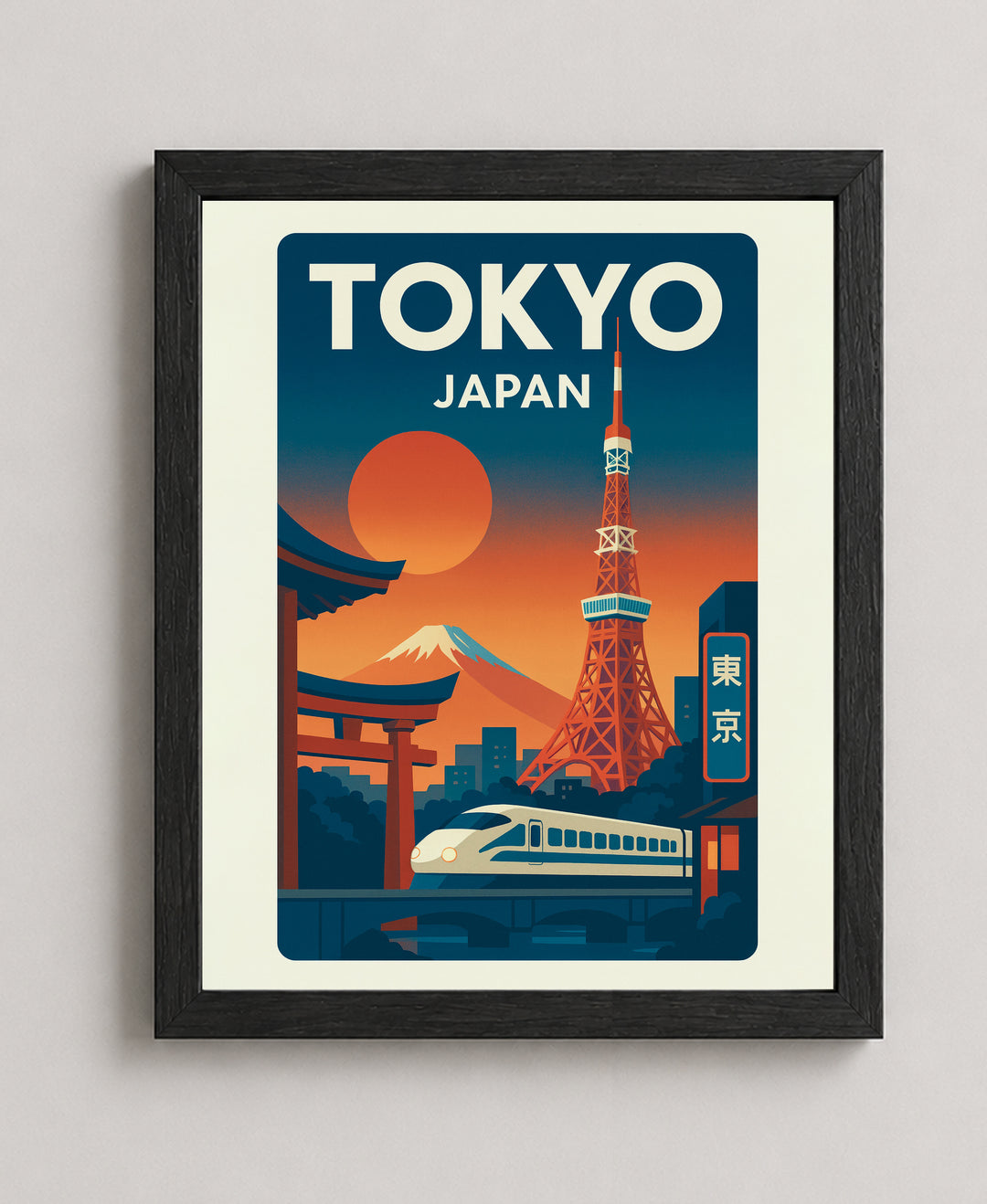 Mt Fuji Tokyo Tower Shinkansen Torii Gate Inspirational Wall Art