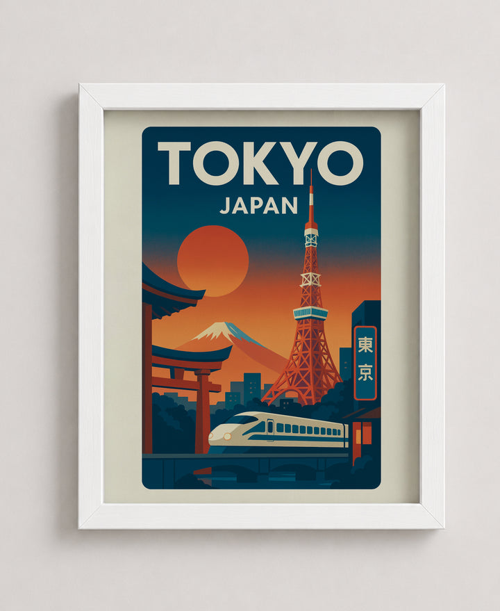 Mt Fuji Tokyo Tower Shinkansen Torii Gate Inspirational Wall Art