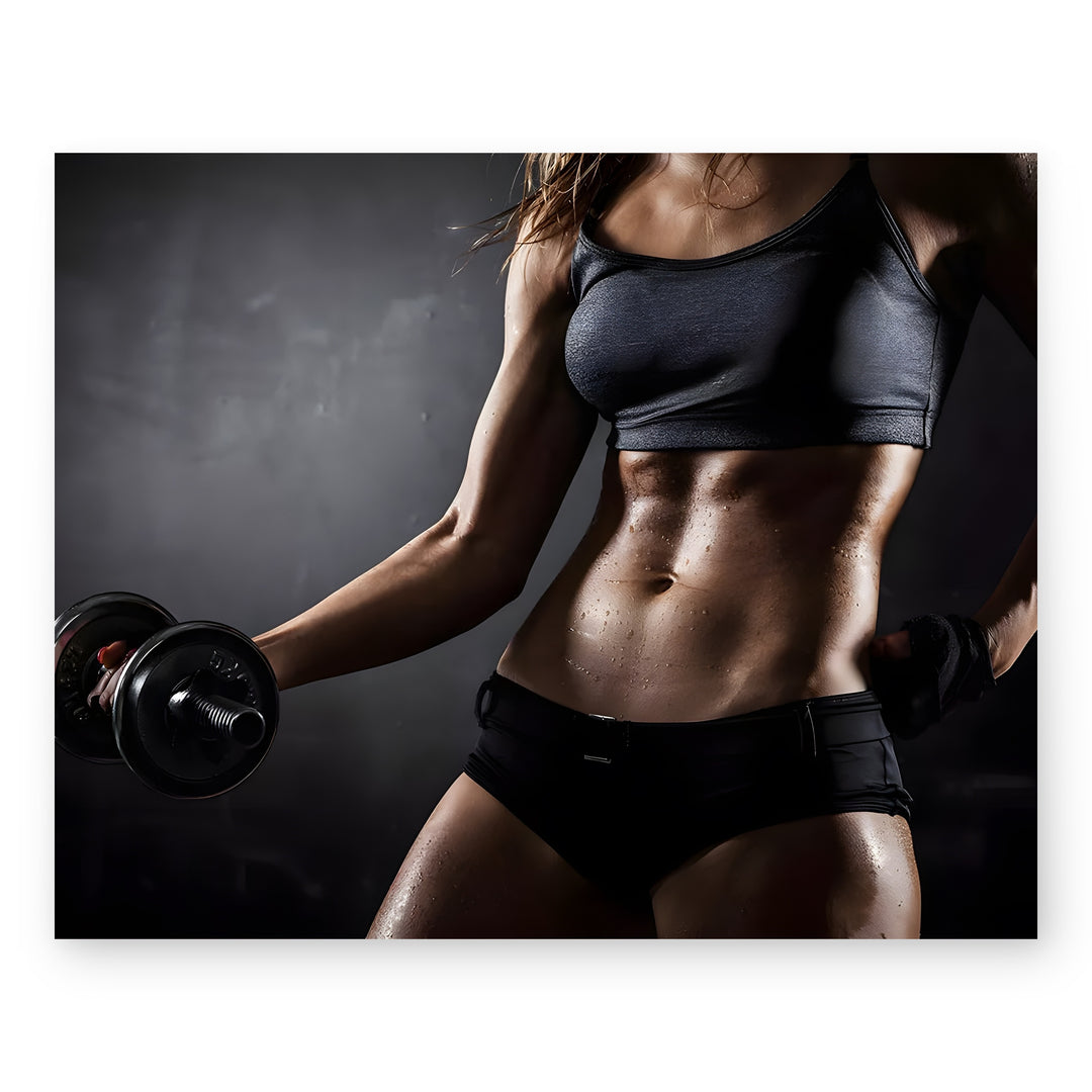 Sweat Now Shine Later Quote Strong Woman Fitness Inspirational Wall Art