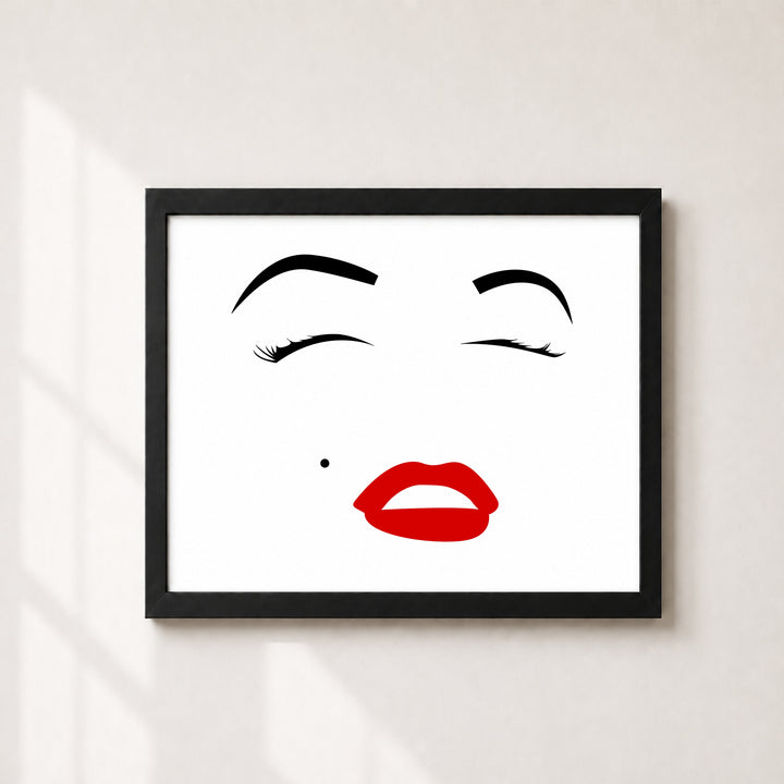 Marilyn Monroe Red Lipstick Smile Inspirational Wall Art