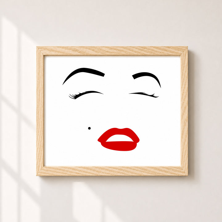 Marilyn Monroe Red Lipstick Smile Inspirational Wall Art