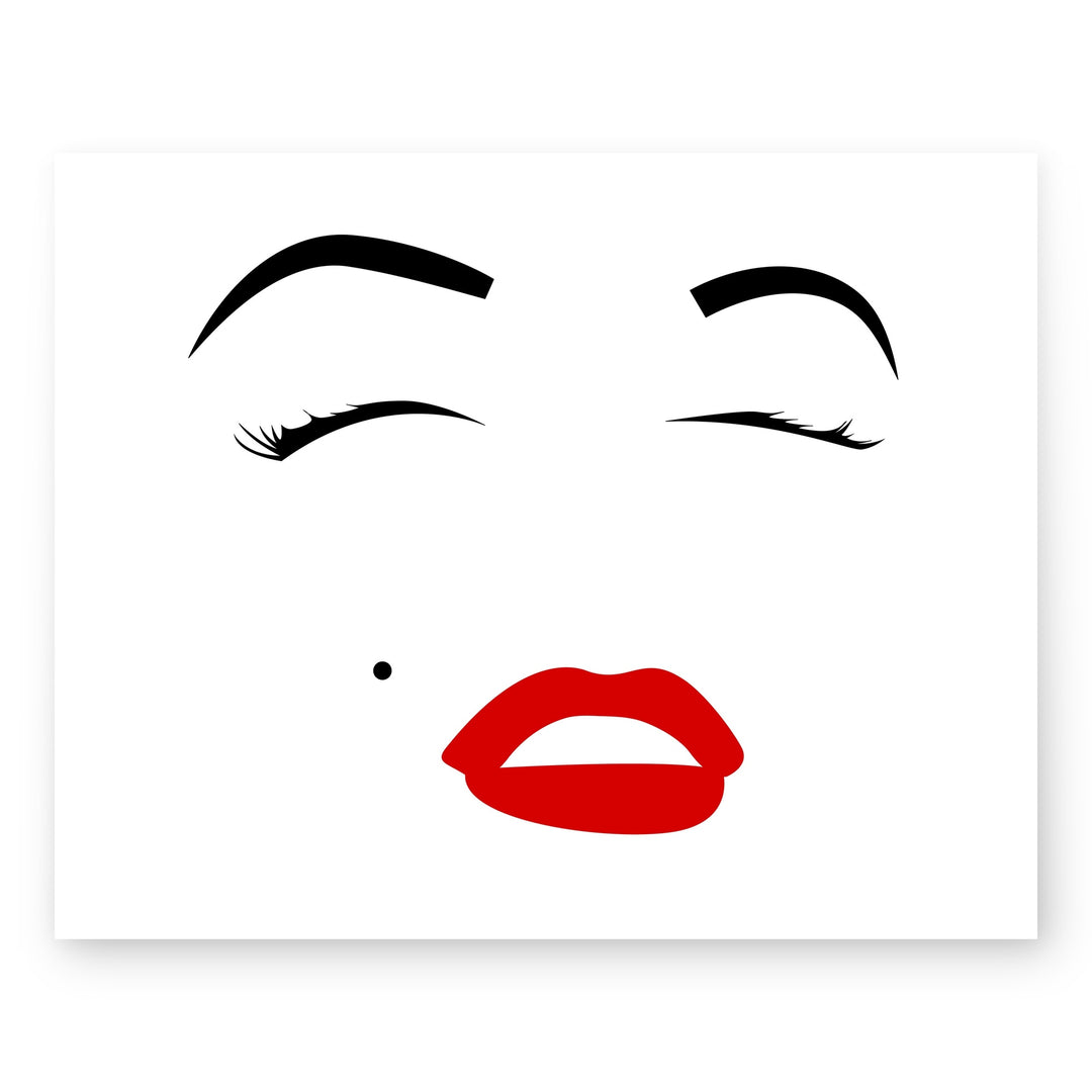 Marilyn Monroe Red Lipstick Smile Inspirational Wall Art
