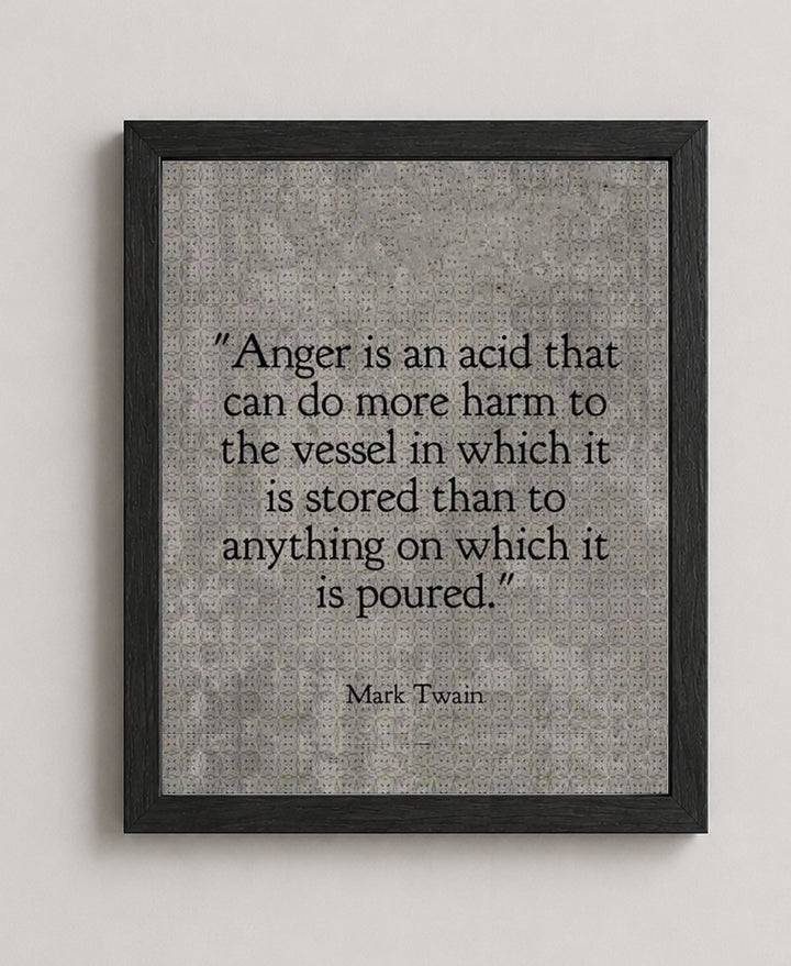 Mark Twain Anger Inspirational Wall Art