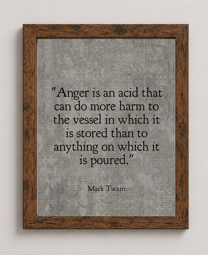 Mark Twain Anger Inspirational Wall Art