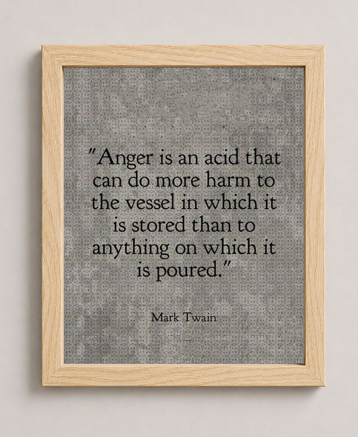 Mark Twain Anger Inspirational Wall Art