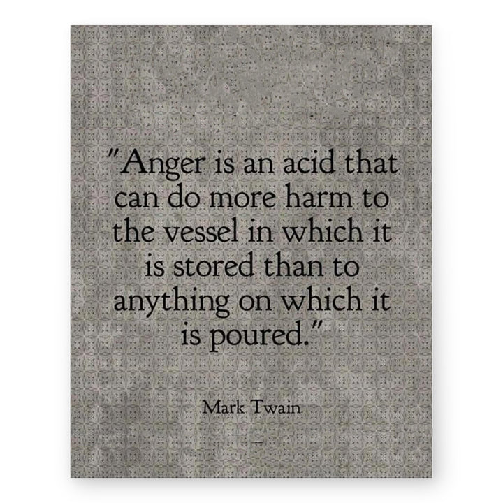 Mark Twain Anger Inspirational Wall Art
