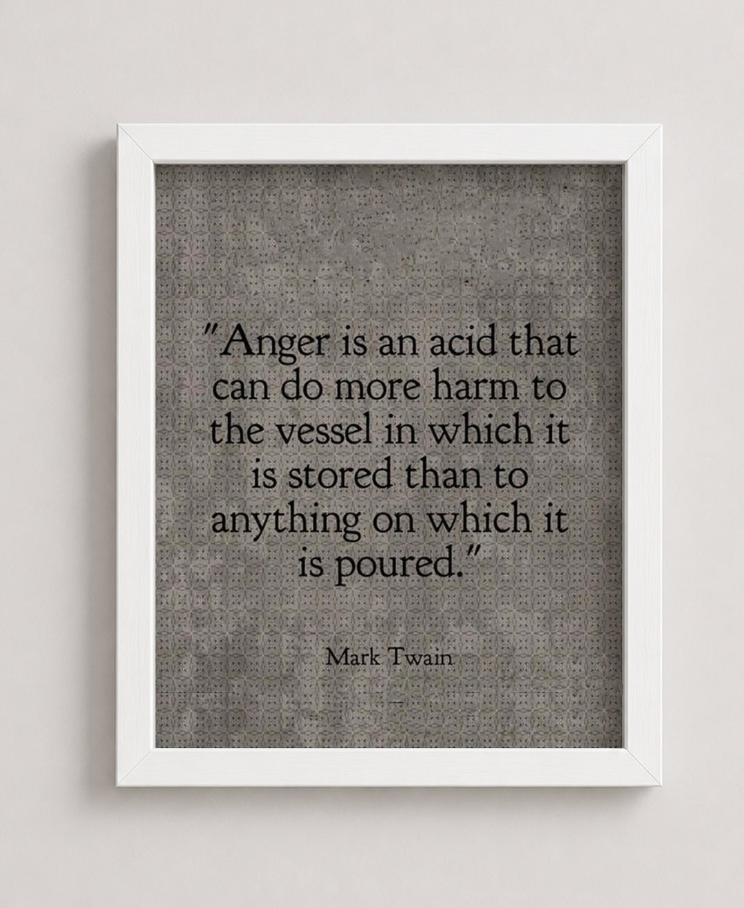 Mark Twain Anger Inspirational Wall Art