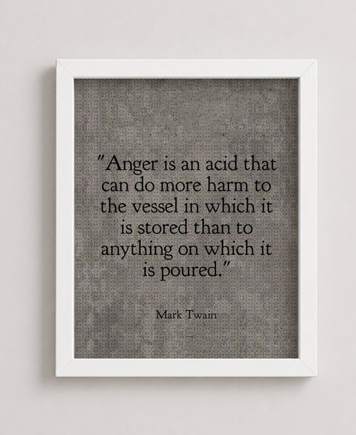 Mark Twain Anger Inspirational Wall Art