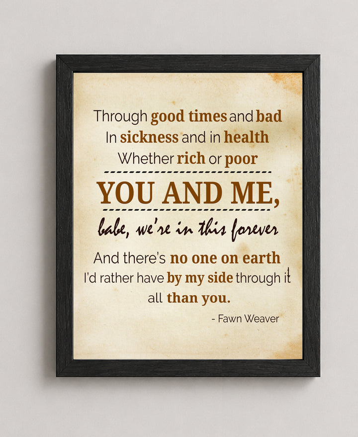Loving Typographic Parchment Print Ideal For Bedroom Decor Family Inspirational Wall Art