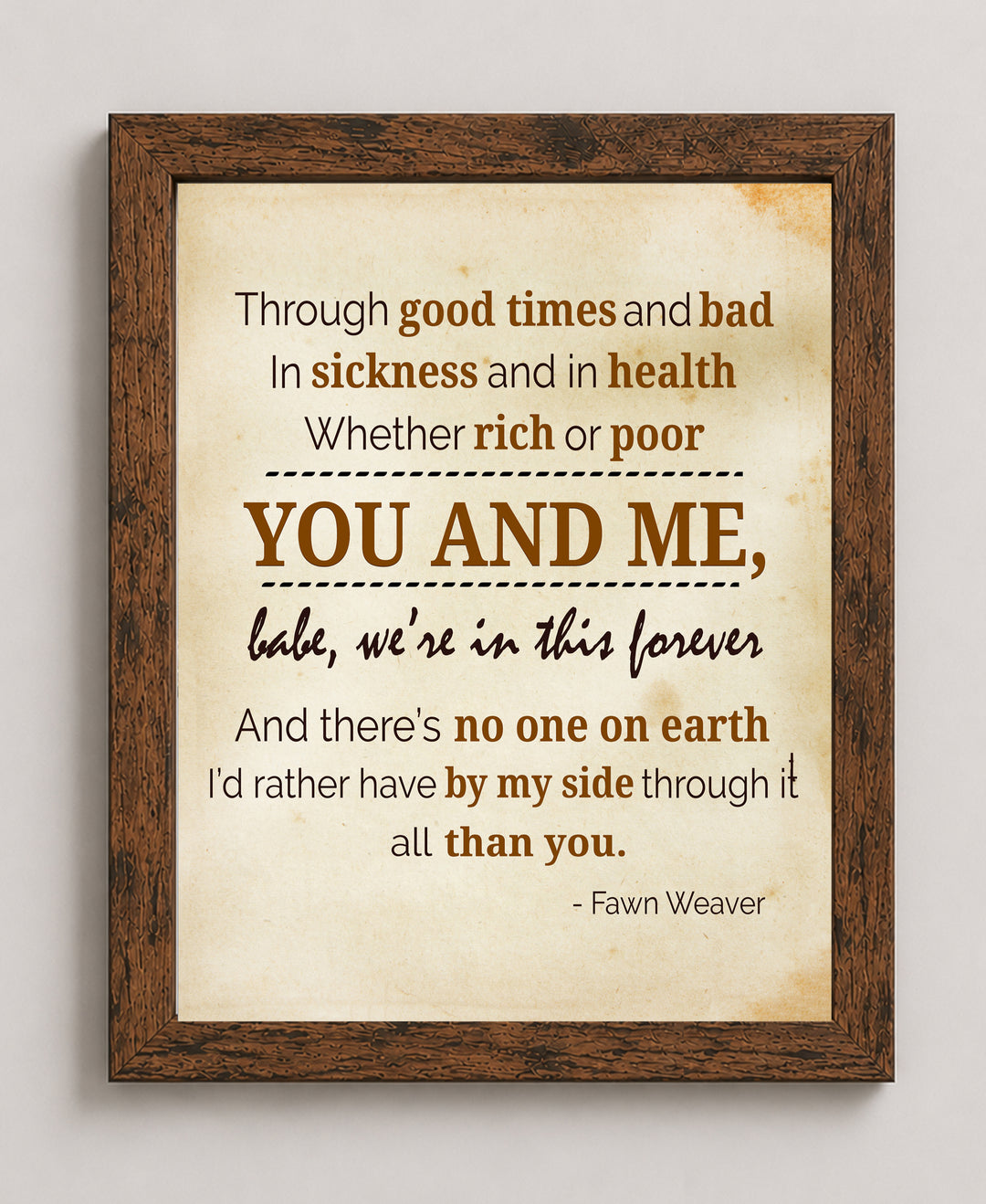 Loving Typographic Parchment Print Ideal For Bedroom Decor Family Inspirational Wall Art