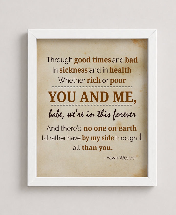 Loving Typographic Parchment Print Ideal For Bedroom Decor Family Inspirational Wall Art