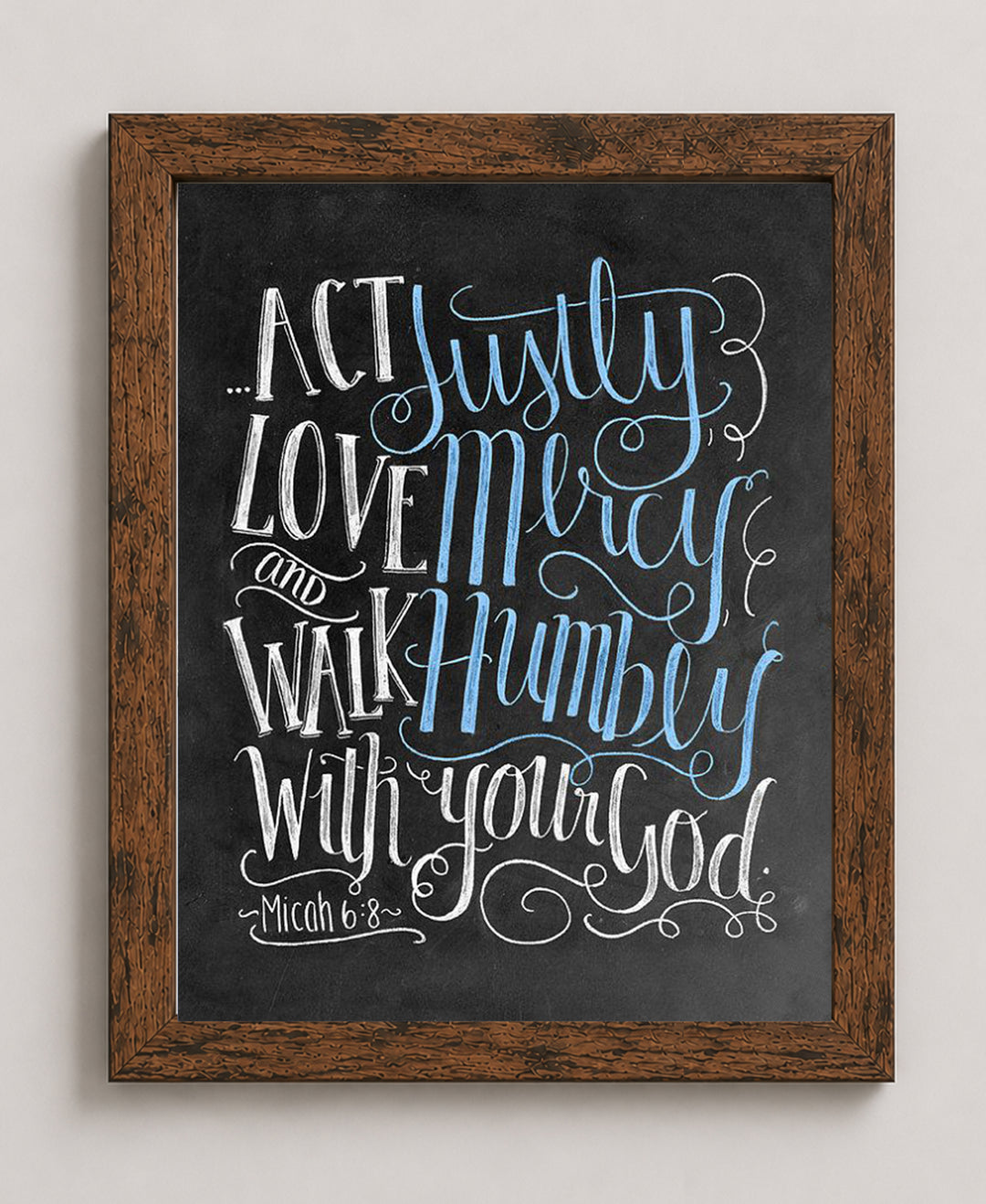 Love Mercy &amp; Walk Humbly Bible Verse Verse Wall Art