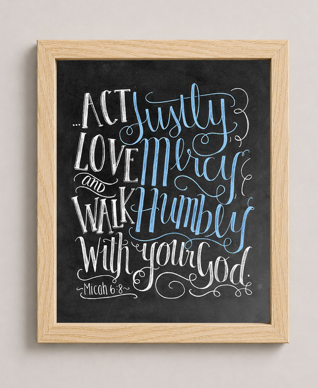 Love Mercy &amp; Walk Humbly Bible Verse Verse Wall Art