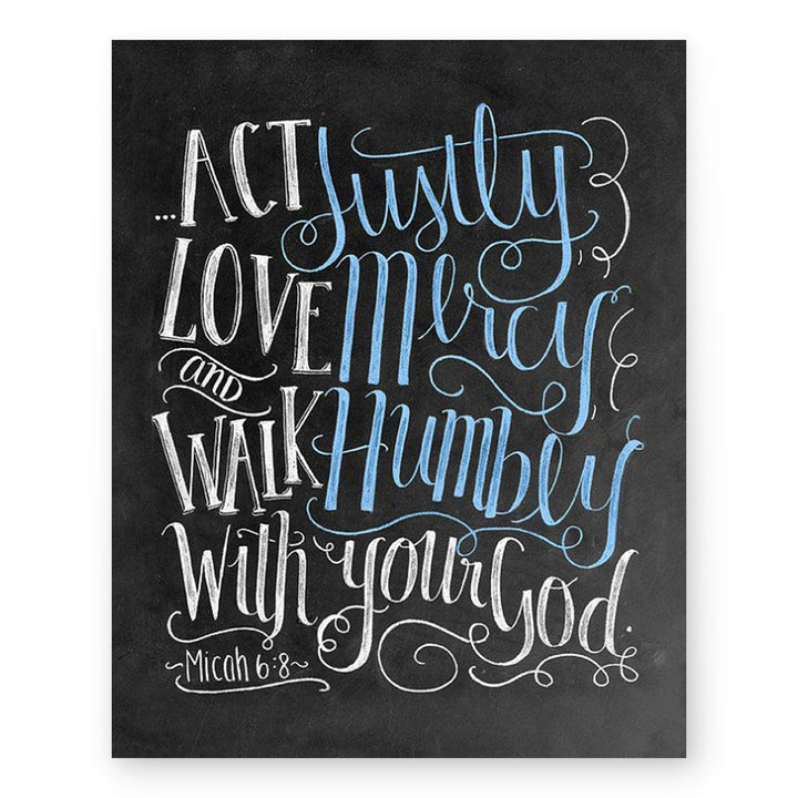 Love Mercy &amp; Walk Humbly Bible Verse Verse Wall Art