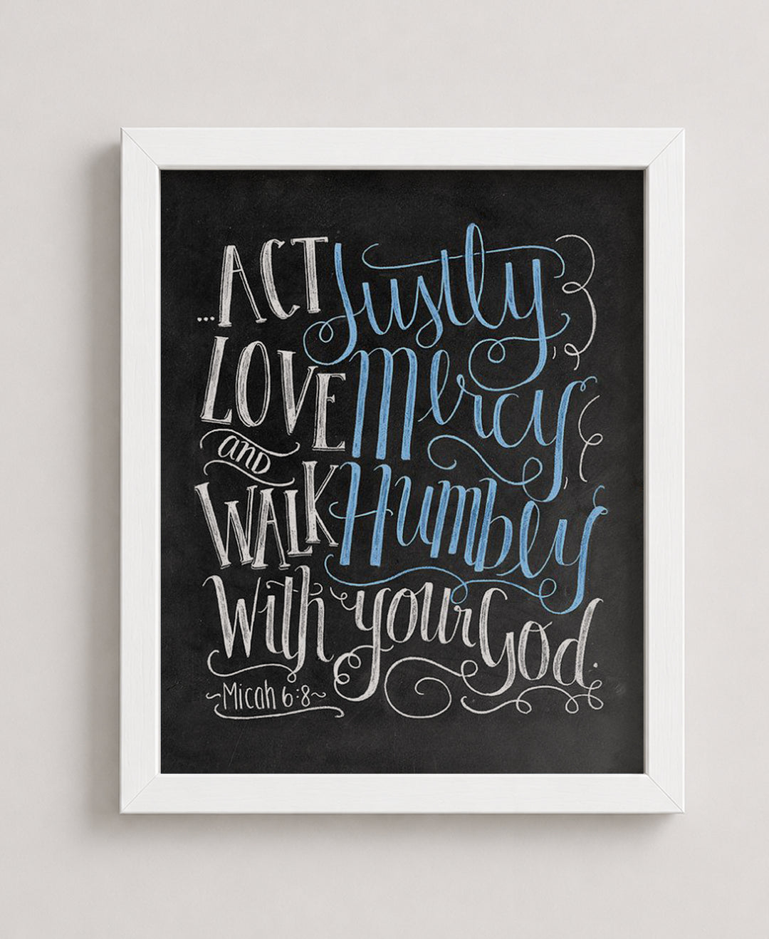 Love Mercy &amp; Walk Humbly Bible Verse Verse Wall Art