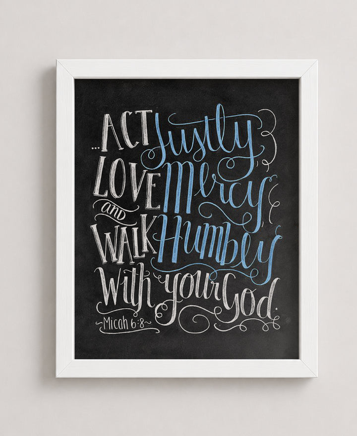 Love Mercy &amp; Walk Humbly Bible Verse Verse Wall Art