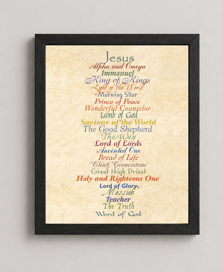 Names of Jesus Wall Art Print 23 Biblical Christian Wall Art