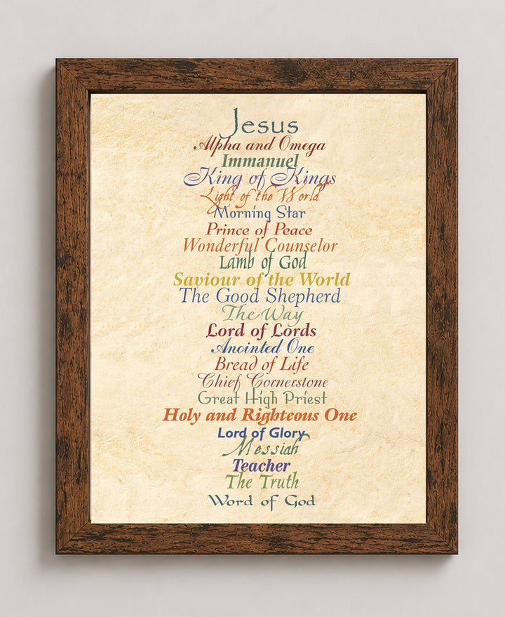 Names of Jesus Wall Art Print 23 Biblical Christian Wall Art