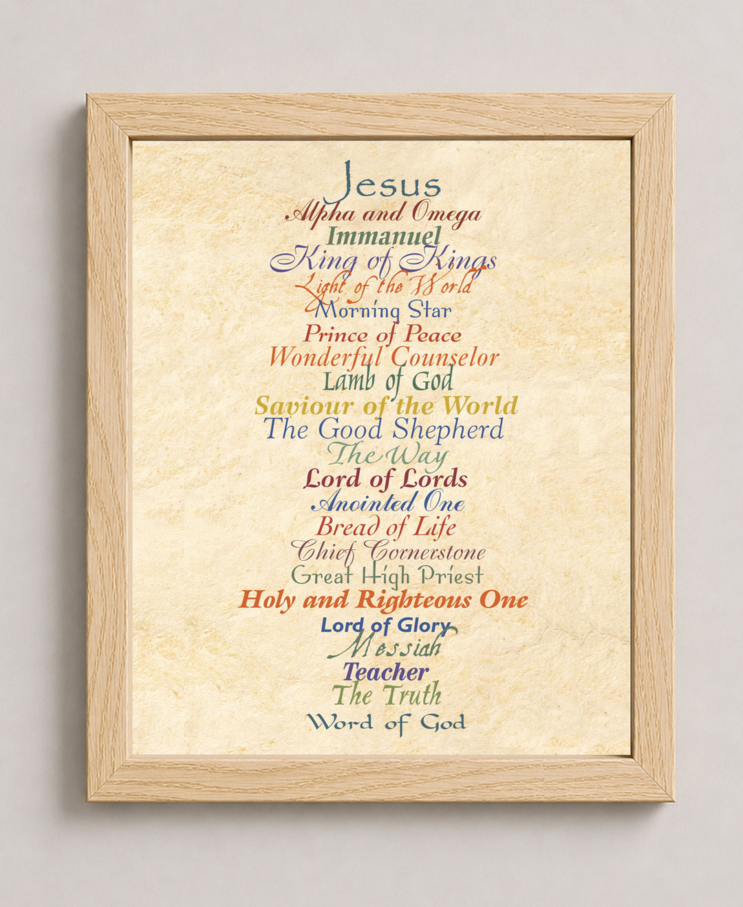 Names of Jesus Wall Art Print 23 Biblical Christian Wall Art