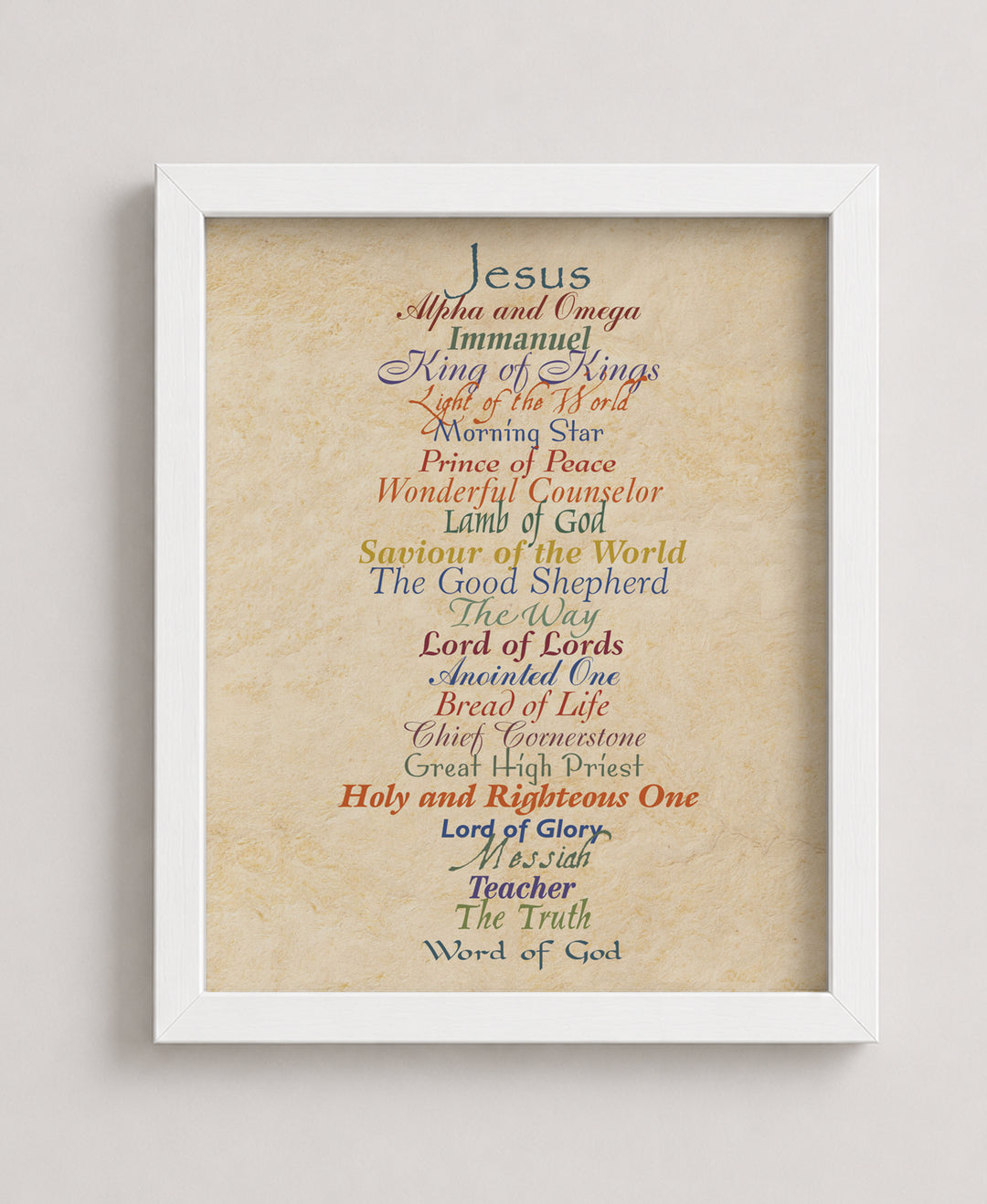 Names of Jesus Wall Art Print 23 Biblical Christian Wall Art